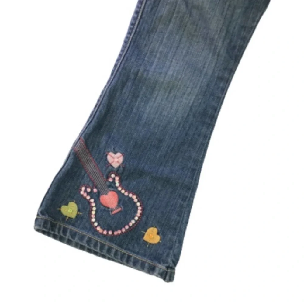 Retro 2008 Gymboree  Guitar  Detail  Adjustable Bootcut Jeans Size 4